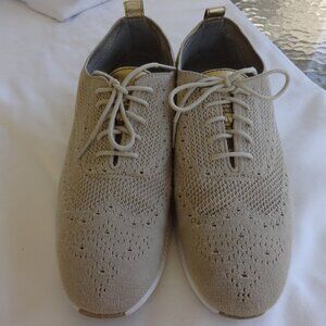 Cole Hann women's 10 1/2 B,  2.Zero Grand Stitch Light Oxford sneaker, tan, VGC